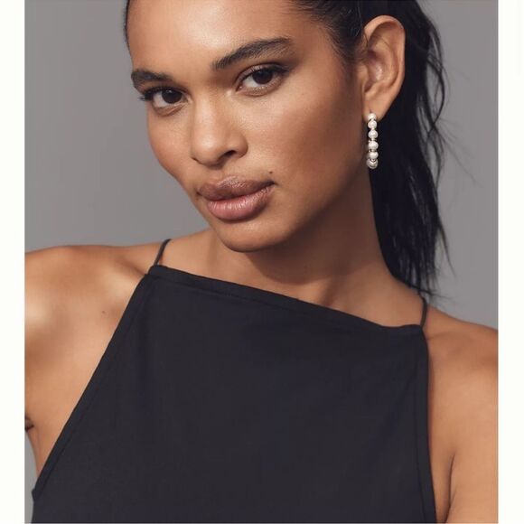 NWT Maeve Anthropologie black square neck tank top size xxs - Picture 3 of 9